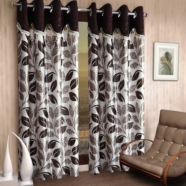 Cortina 270 cm (9 ft) Polyester Room Darkening Long Door Curtain (Pack Of 2)