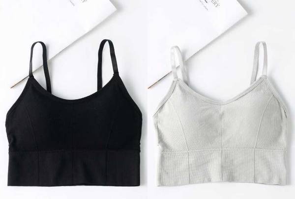 Vinbila Casual Solid Women Black, Grey Top