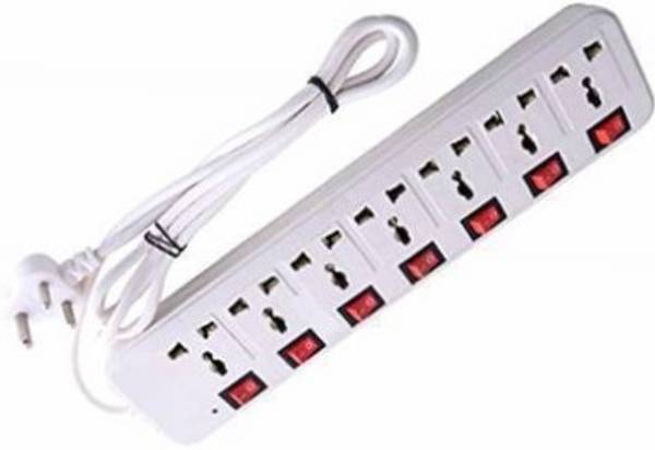 D-DEVOX 7 SOCKET PLUS 1 SWITCH WITH ONE LED AND 3 MTR LONG WIRE CAPACITY UP TO 6AMP 7 Socket Extension Boards