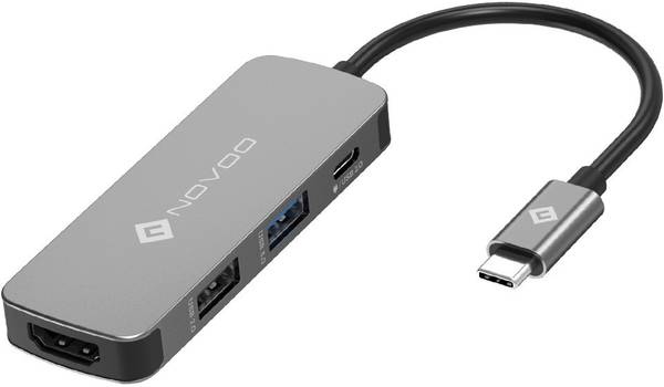 NOVOO 4 in1 USB C Hub with HDMI 4K Adapter,USB 3.0,2.0 Port,USB-C PD Port Adapter NVHUBGY13PDNS USB hub
