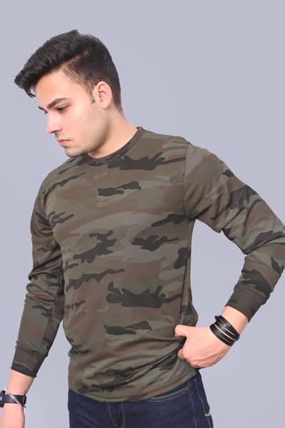 Dupex Solid Men Round Neck Green T-Shirt
