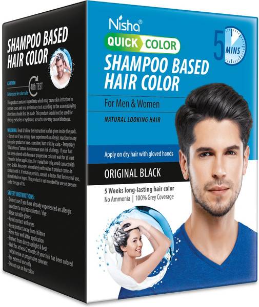 Nisha Quick Color Shampoo Based Hair Color For Men & Women Natural