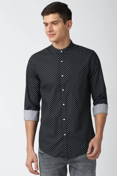 PETER ENGLAND Men Printed Casual Black Shirt