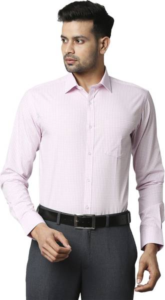 PARK AVENUE Men Solid Formal Pink Shirt