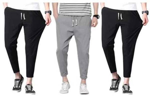 Divdot Solid Men Black, Grey Track Pants