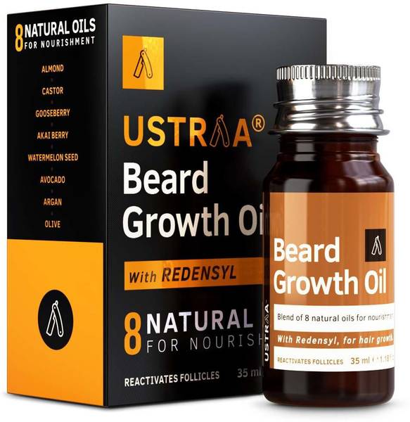 USTRAA Beard Growth Oil with mix of 8 natural oils and Redensyl  Hair Oil