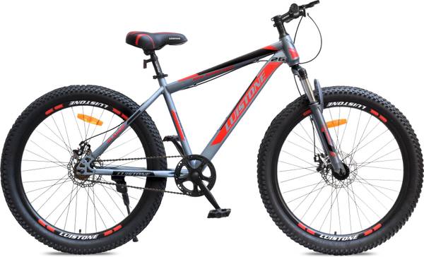 T-LUISTONE Semi Fat Tyre Cycle for Men with Dual Disc Brake, Front Suspension 26 T Fat Tyre Cycle