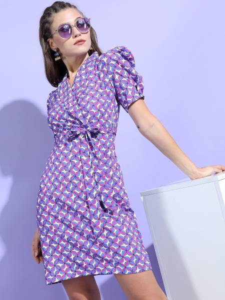 Tokyo Talkies Women Wrap Purple Dress