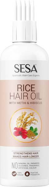 SESA Rice Hair Oil with Methi & Hibiscus for Long & Strong Hair -NO Mineral Oil 200ml Hair Oil
