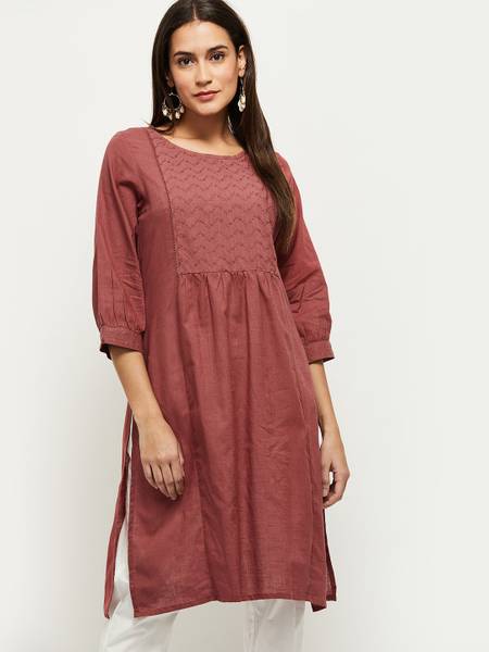 MAX Women Embroidered Straight Kurta