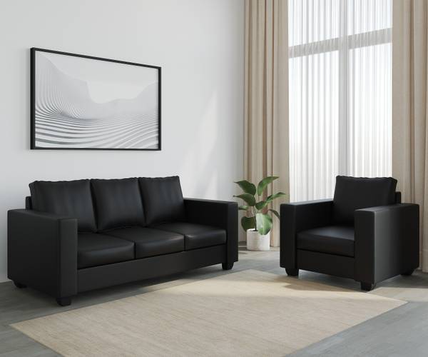 WESTIDO Leatherette 3 + 1 Sofa Set