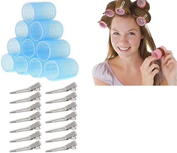 Kriti Women And Girls Hair Curling Tools 6 Pcs Hair Roller With 15 Pcs Duck Clips Hair Curler
