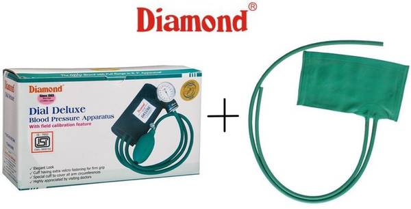 DIAMOND Dial Deluxe Bp Apparatus with Green Rubber Bag (Long /Short Tube ) Bp Monitor