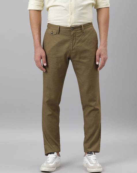 RARE RABBIT Slim Fit Men Dark Green Trousers