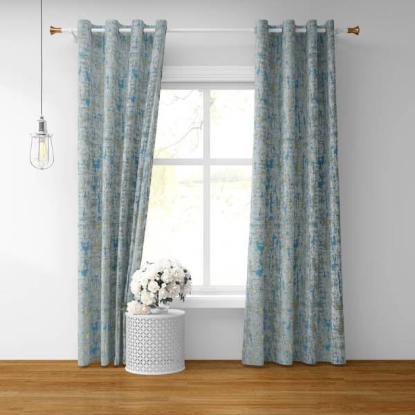 LUCHOM 273 cm (9 ft) Jacquard Blackout Long Door Curtain (Pack Of 2)