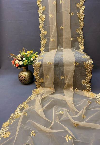 MVFASHIONHUB Net Embroidered Women Dupatta