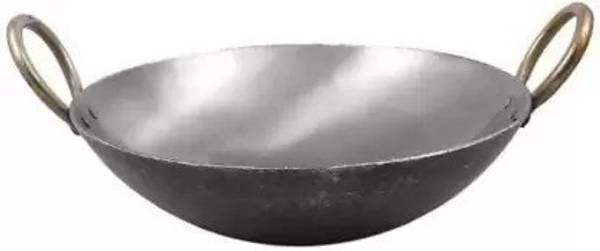 Mohini steels Premium Quality Pure loha/Iron Heavy Gauge Kadhai 25 cm diameter 2.5 L capacity