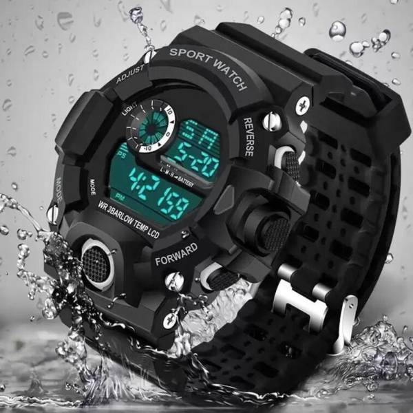 GHATIKA Jee Shock Black Waterproof Sports Multifunctional Alarm Unisex Watch Digital Watch - For Men & Women