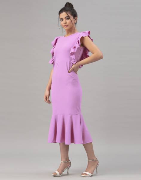 Selvia Women Bodycon Purple Dress
