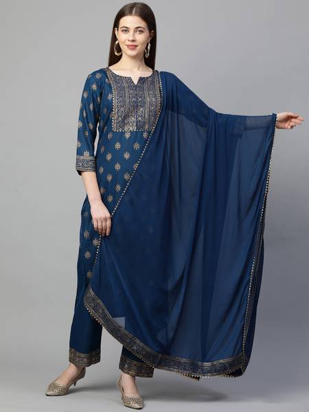 Gosriki Women Kurti Pant Dupatta Set