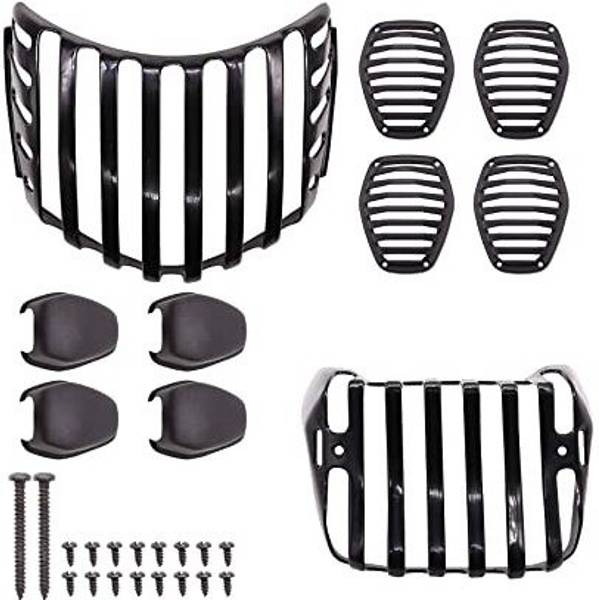 autoformonix Indicator Grill Cover Set Compatible with Hero HF-Deluxe Bike Headlight Grill