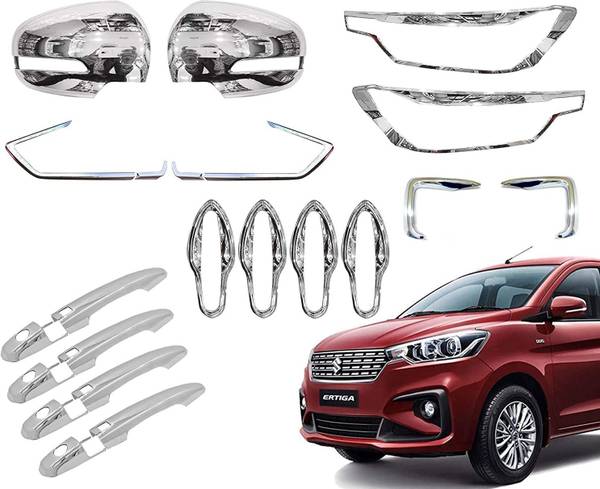 SNTP Exterior Chrome Combo Kit For Ertiga Type 3 (2018-Present) Set of 16Pcs Chrome Maruti Ertiga Front Garnish