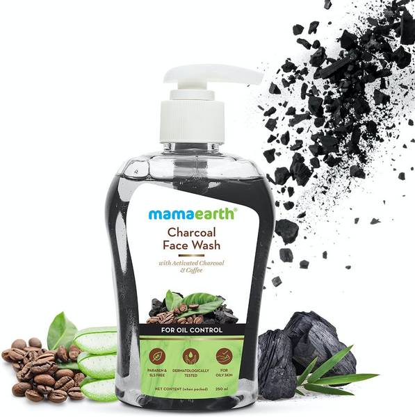 Mamaearth MAMAEARTH CHARCOAL FACE WASH For Oil Control With Pump (250 ml) Men & Women All Skin Types Face Wash