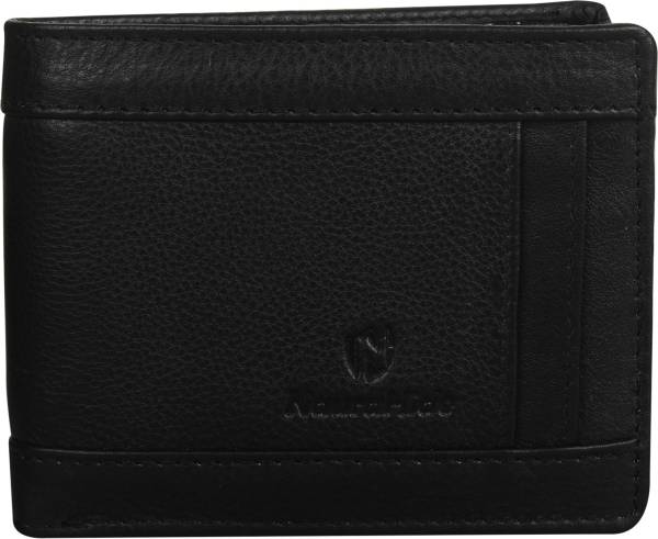 NauraHide Men Casual, Evening/Party, Trendy Black Genuine Leather Wallet