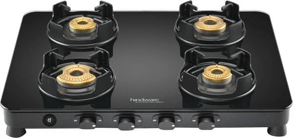 Hindware Alverio 4B AI Glass, Steel Automatic Gas Stove