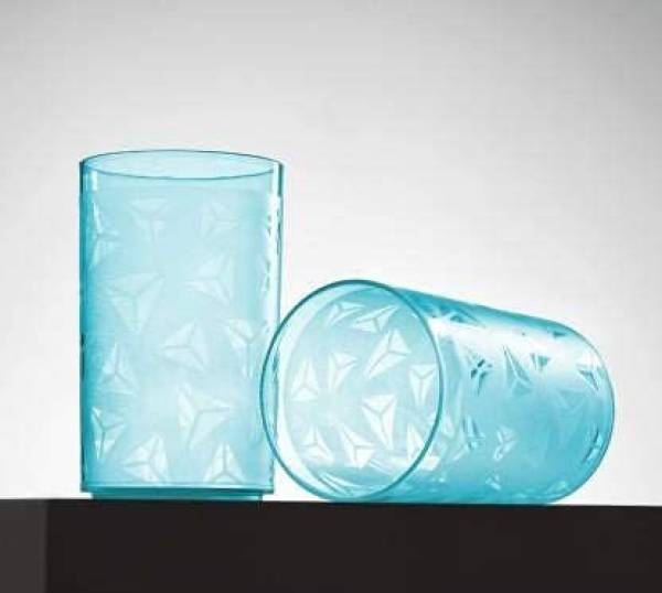 Angelware Sky blue Premium Quality Unbreakable Material Prism With Diamond Design Glass Set Water/Juice Glass