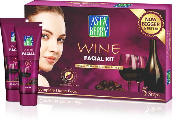 ASTABERRY Wine Mini Facial Kit, 5 Steps Remove Wrinkles 100gm