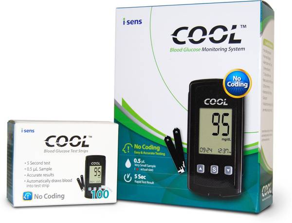 i-SENS COOL GLUCOMETER WITH GLUCOSE STRIPS 100 Glucometer