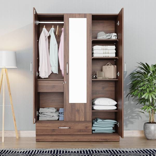 Wakefit Gingham Engineered Wood 3 Door Wardrobe Price History