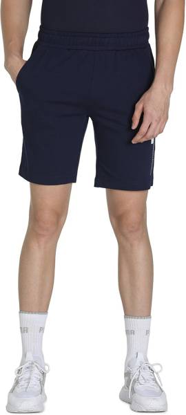 PUMA Graphic Print Men Blue Regular Shorts