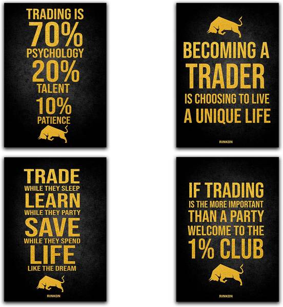 RINKON 30 cm Stockmarket Motivation Poster Trading Traders Sharemarket Stickers Tradingsetup Self Adhesive Sticker