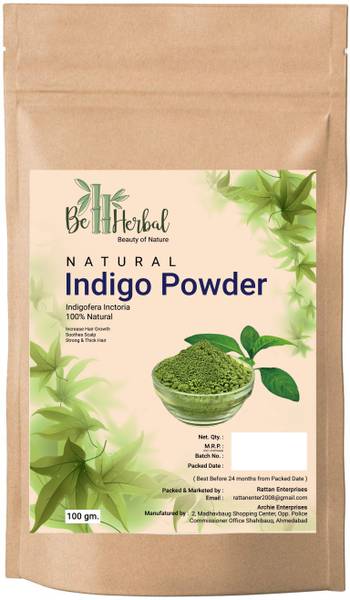 BE HERBAL Indigo Powder for Hair Growth|Soothes Scalp| Thick Hair 100% Pure & Natural