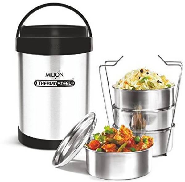 MILTON Royal4 Stainless Steel Tiffin Lunch Box, Silver 4 Containers