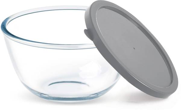 TREO Borosilicate Glass Mixing Bowl 500 Ovensafe Mixing Borosilicate Glass Bowl with Quick Lid, 510ml, Transparent