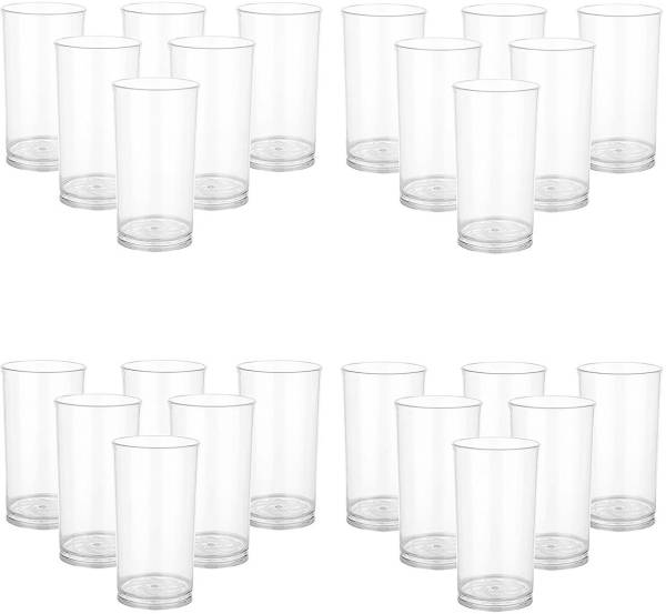 moonlike (Pack of 24) Water Glass Set 300 Ml,Abs Poly Carbonate Plastic Magic Glasses 300 ml, Plastic Glass Set Water/Juice Glass