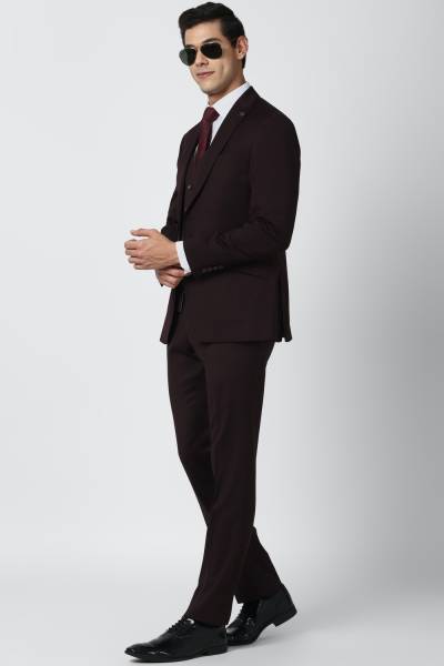 PETER ENGLAND Single Breasted Textured Men Suit