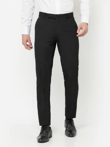 CANTABIL Regular Fit Men Black Trousers