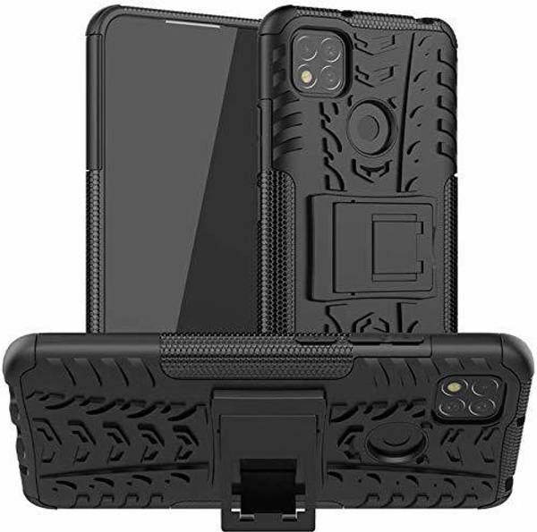 Empire Accessories Back Cover for Redmi 10A Dazzle Tyre case with kick stand