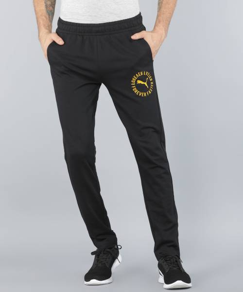 PUMA Ms Graphic Pant XIII Solid Men Black Track Pants
