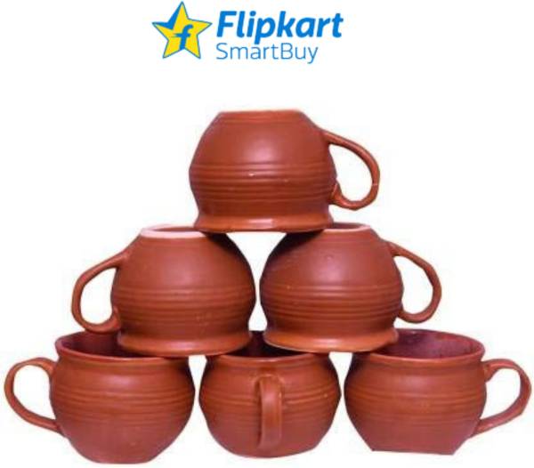 Flipkart SmartBuy Pack of 6 Ceramic Premium Ceramic Kulia Handle Microwave Safe Tea Cup/Coffee Cup Set