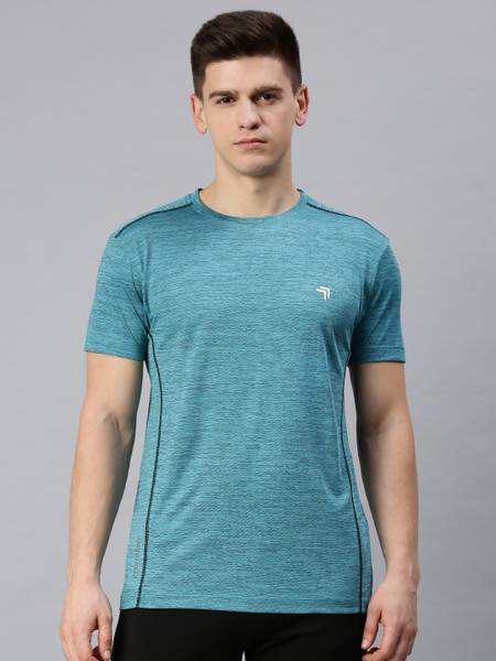 GENX INSSTADRY Self Design Men Round Neck Light Blue T-Shirt