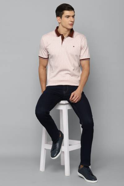 LOUIS PHILIPPE Colorblock Men Polo Neck Pink T-Shirt