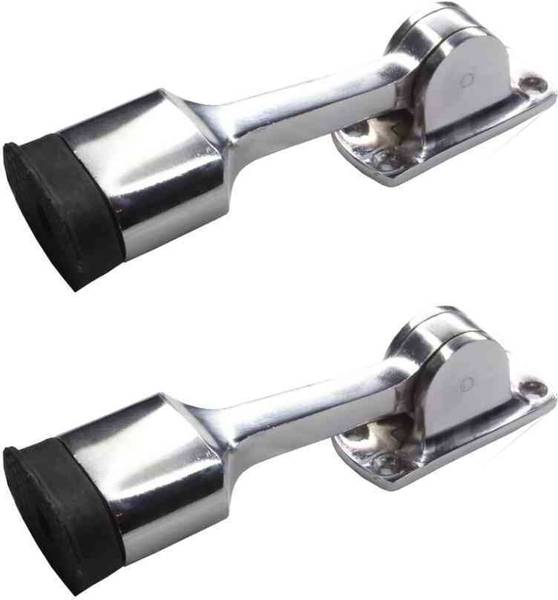 Sun Shield Door Stopper Super Bullet SS Finish 5 Inch 2P Door Stopper Rubber for home With Screw SS Finish, 5 Inch Door Mounted Door Stopper