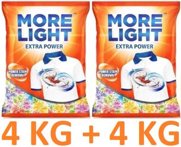 Morelight MORE LIGHT 4 KG + 4 KG DETERGENT POWDER Detergent Powder 8 kg