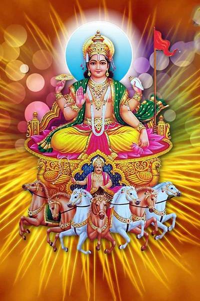Lord Surya Dev Waterproof Vinyl Sticker Poster || (24 inch X 36 inch) can3330-3 Fine Art Print