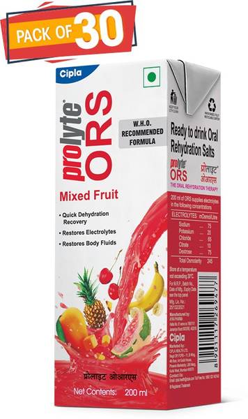 Cipla Prolyte ORS Ready to Drink Oral Rehydration Contains Electrolytes | WHO Formula Energy Drink
